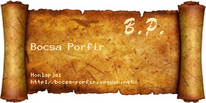Bocsa Porfir névjegykártya